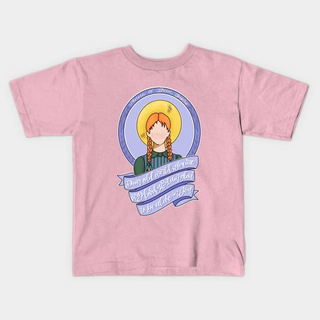 Grateful Like Anne Kids T-Shirt by Thenerdlady